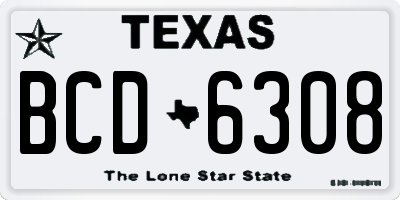 TX license plate BCD6308