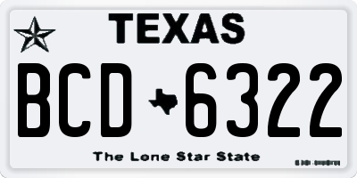 TX license plate BCD6322