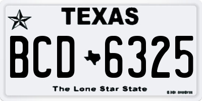 TX license plate BCD6325