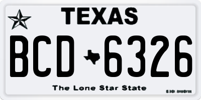 TX license plate BCD6326