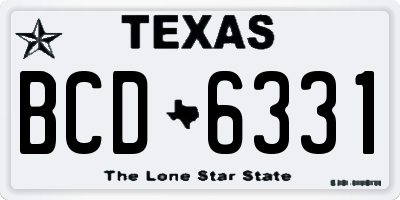 TX license plate BCD6331