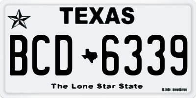 TX license plate BCD6339