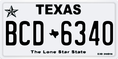 TX license plate BCD6340