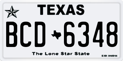 TX license plate BCD6348