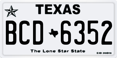 TX license plate BCD6352
