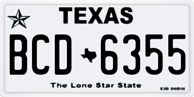 TX license plate BCD6355