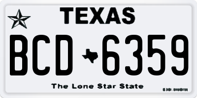 TX license plate BCD6359