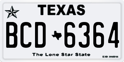 TX license plate BCD6364