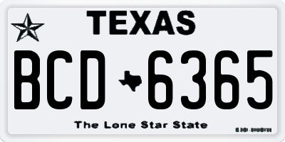 TX license plate BCD6365