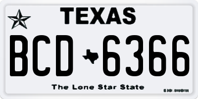 TX license plate BCD6366