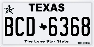 TX license plate BCD6368