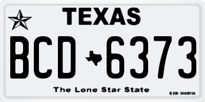 TX license plate BCD6373