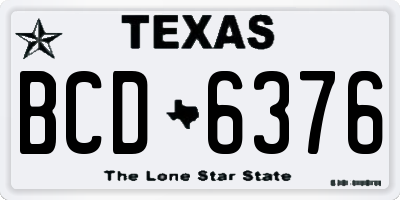 TX license plate BCD6376