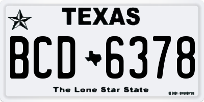 TX license plate BCD6378