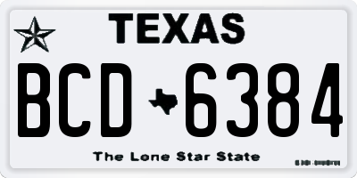 TX license plate BCD6384