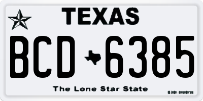 TX license plate BCD6385