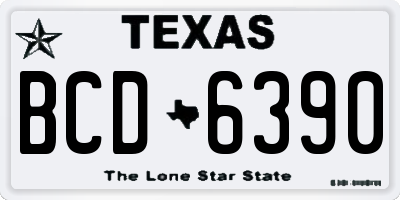 TX license plate BCD6390