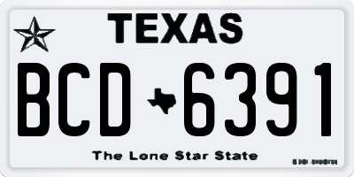 TX license plate BCD6391