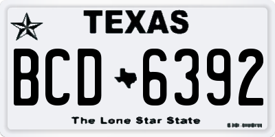 TX license plate BCD6392