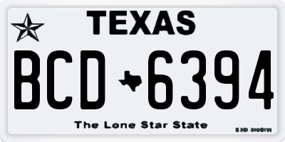 TX license plate BCD6394