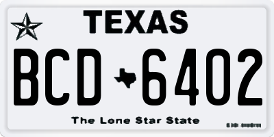 TX license plate BCD6402