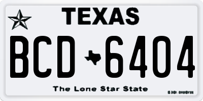 TX license plate BCD6404