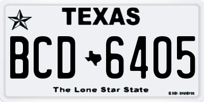 TX license plate BCD6405