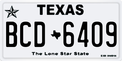 TX license plate BCD6409