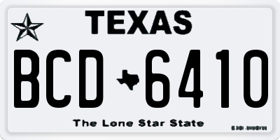 TX license plate BCD6410