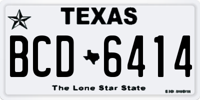 TX license plate BCD6414