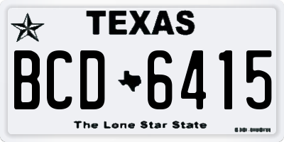 TX license plate BCD6415
