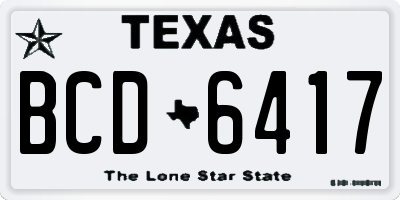 TX license plate BCD6417