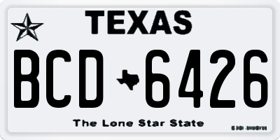 TX license plate BCD6426