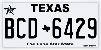 TX license plate BCD6429