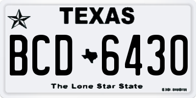 TX license plate BCD6430