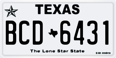 TX license plate BCD6431