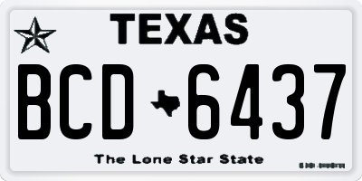 TX license plate BCD6437