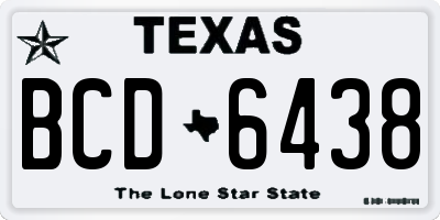 TX license plate BCD6438