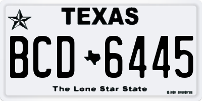 TX license plate BCD6445
