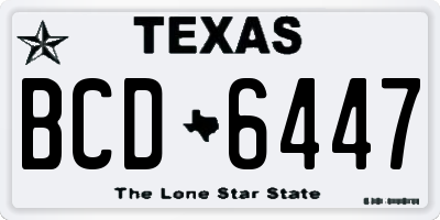 TX license plate BCD6447