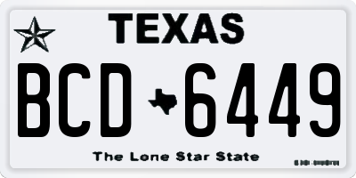 TX license plate BCD6449
