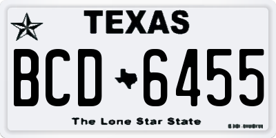 TX license plate BCD6455