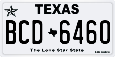 TX license plate BCD6460