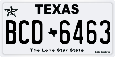 TX license plate BCD6463