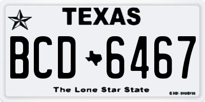TX license plate BCD6467