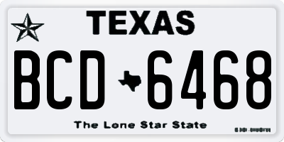 TX license plate BCD6468