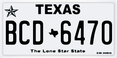 TX license plate BCD6470