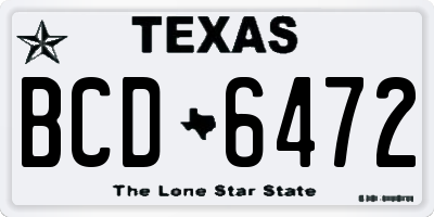 TX license plate BCD6472