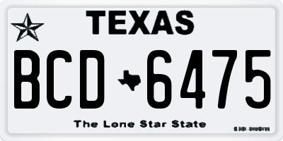 TX license plate BCD6475