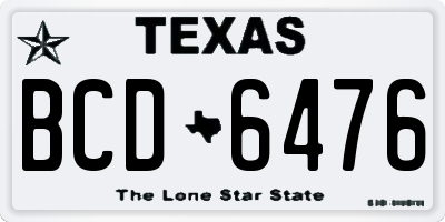 TX license plate BCD6476